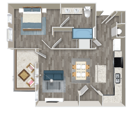 One Bedroom 5307 floor plan